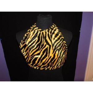 Tiger Print Furry Womens Clubbing Top NINE DEEP Clothing